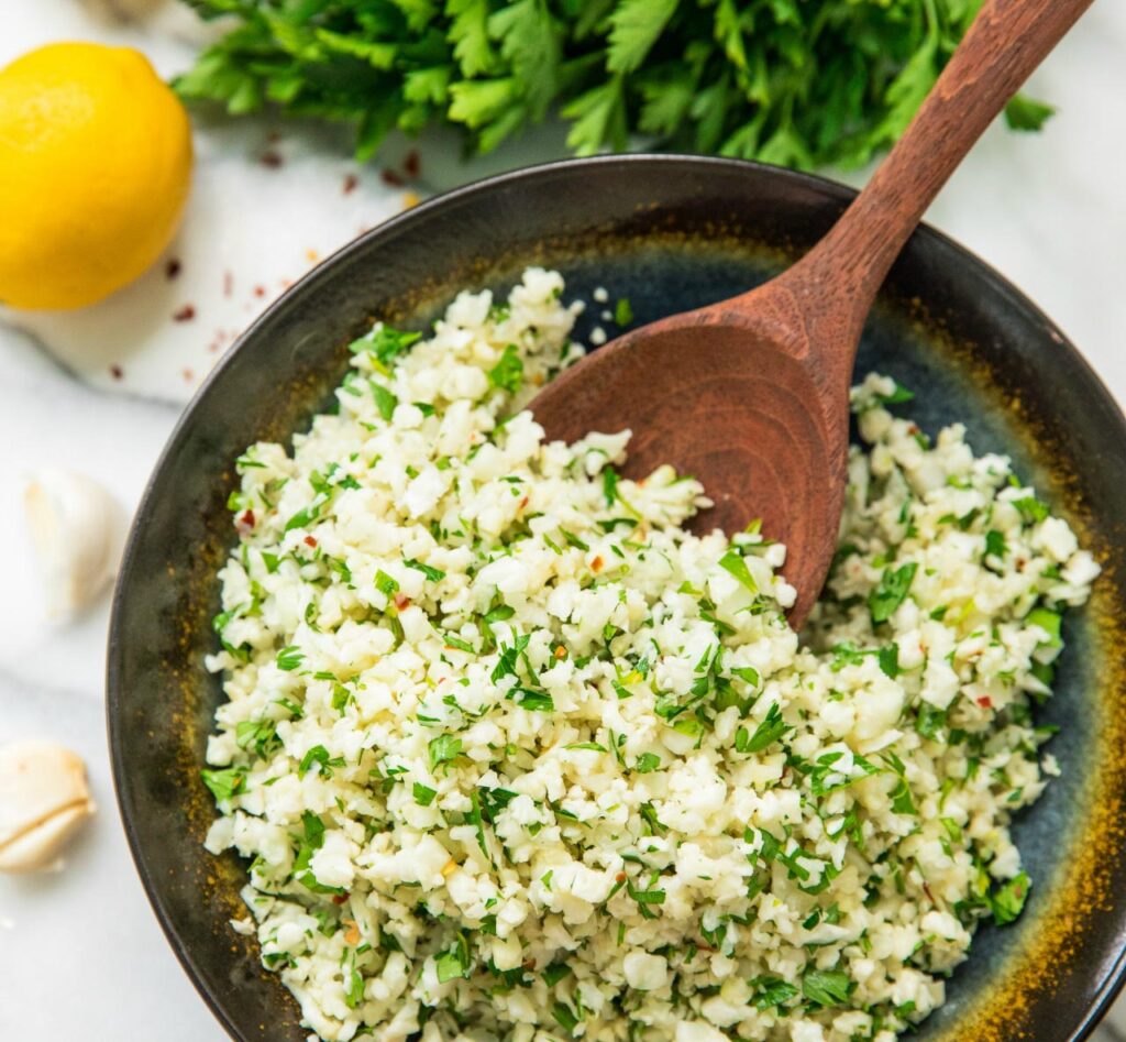 Simple Lemon Parsley Cauliflower Rice