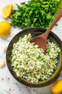 Simple Lemon Parsley Cauliflower Rice