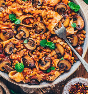 Red Lentil Mushroom Ragu